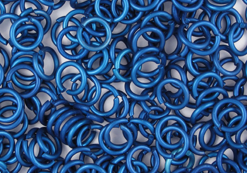 Blue anodized aluminium rings from TheRinglord.com