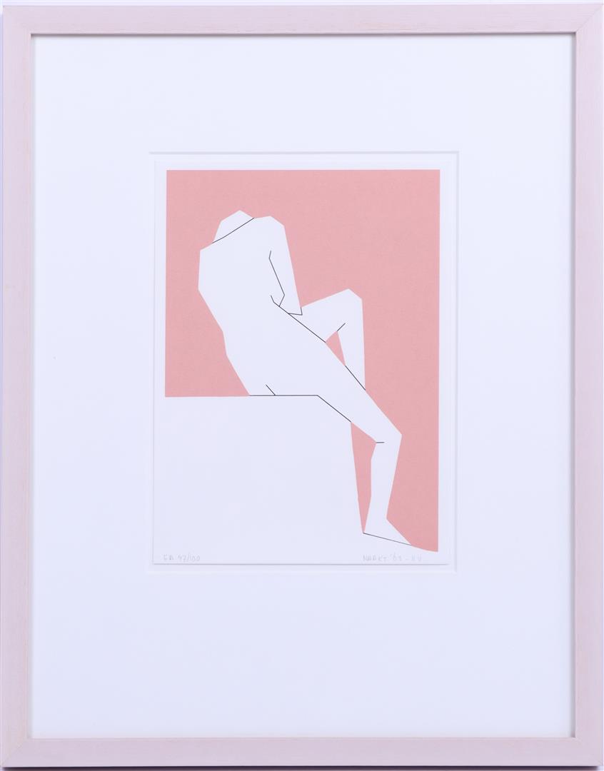 Screen print of a stylized nude by Hendrik Valk