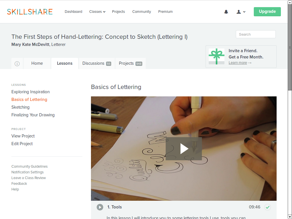 a screenshot of the skillshare website